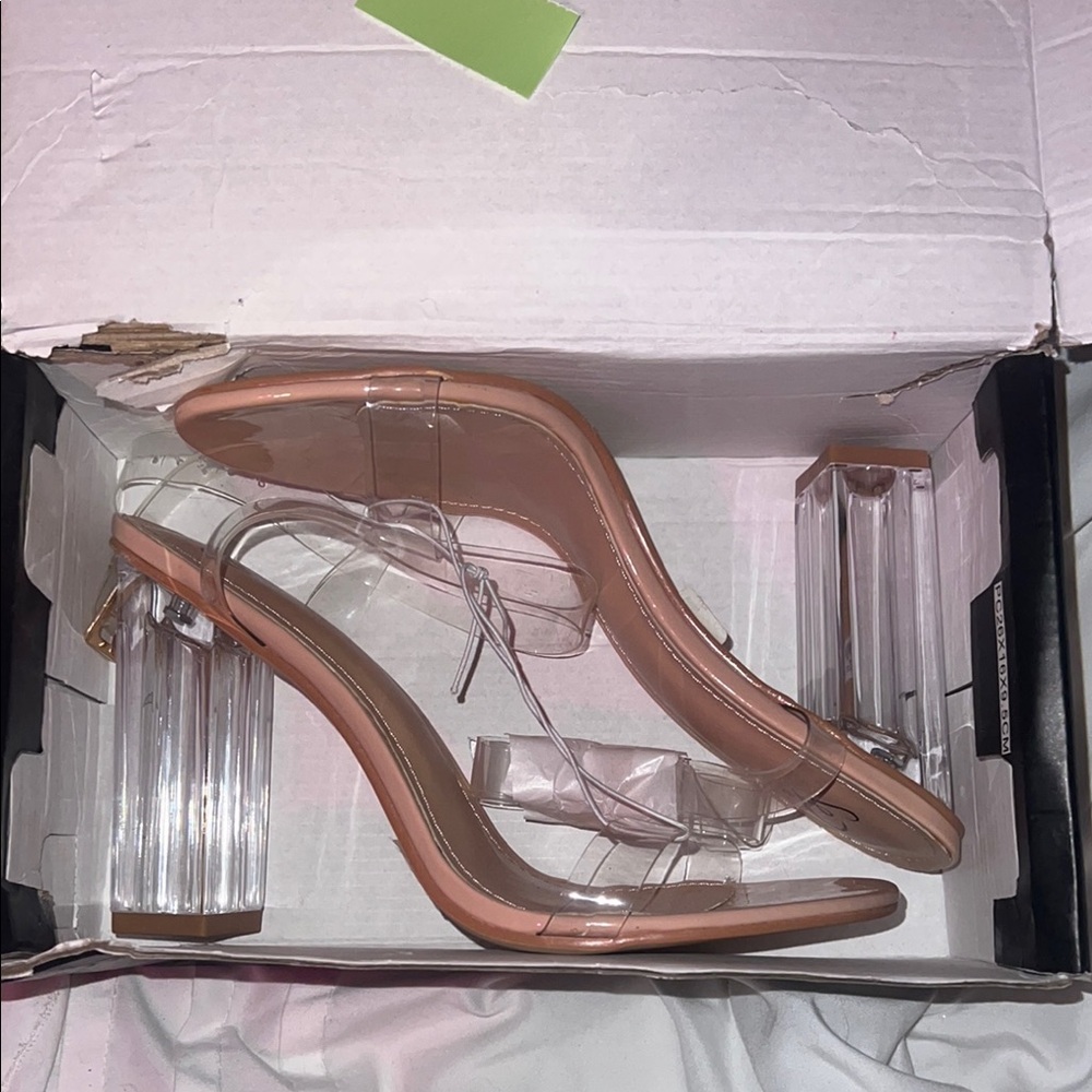 Windsor Transparent and Nude Heels Sleek Modern Design *Never Worn*